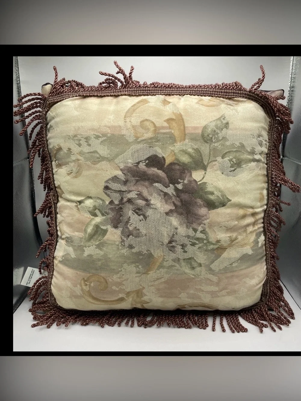 Croscill Amethyst Floral Square Decorative Throw Pillow Chambord/Cassis